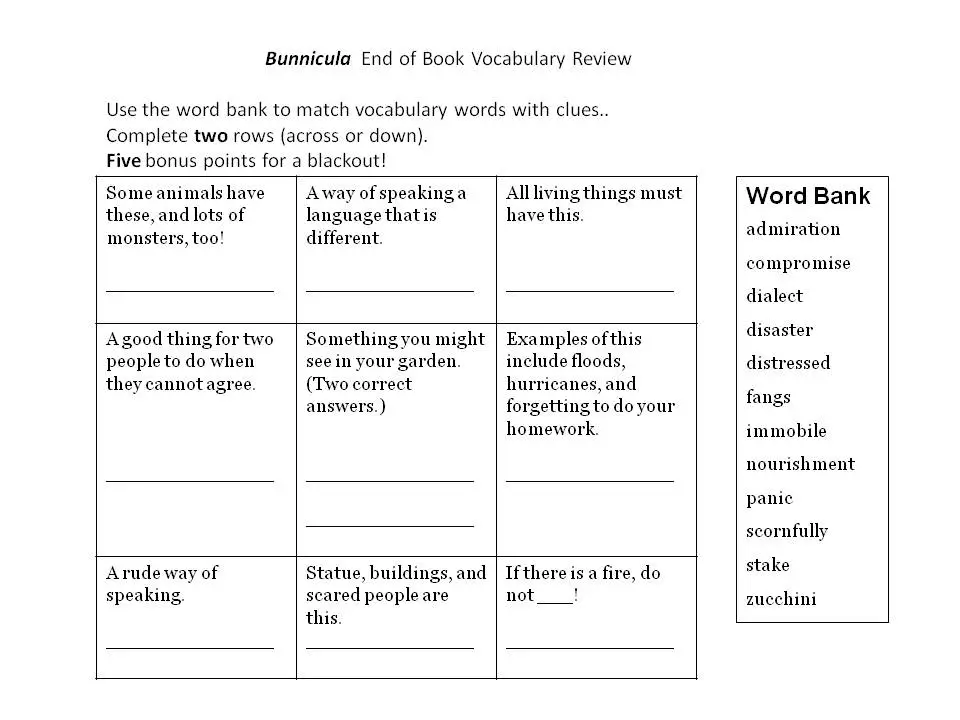 Vocabulary Word Hunt