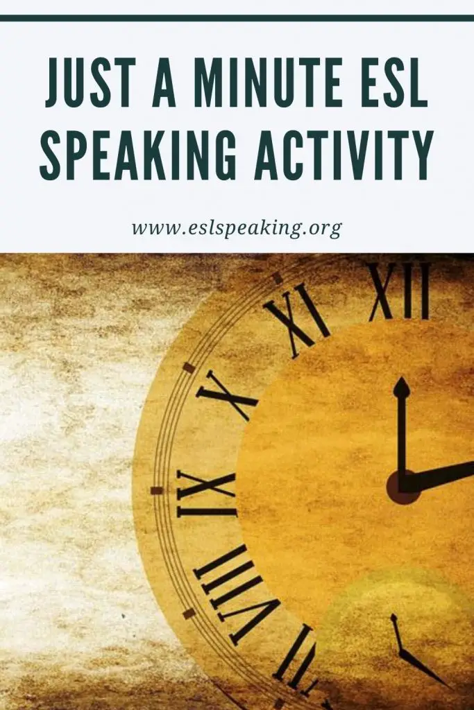 Just a Minute Speaking Fluency Activity | ESL Speaking Activities