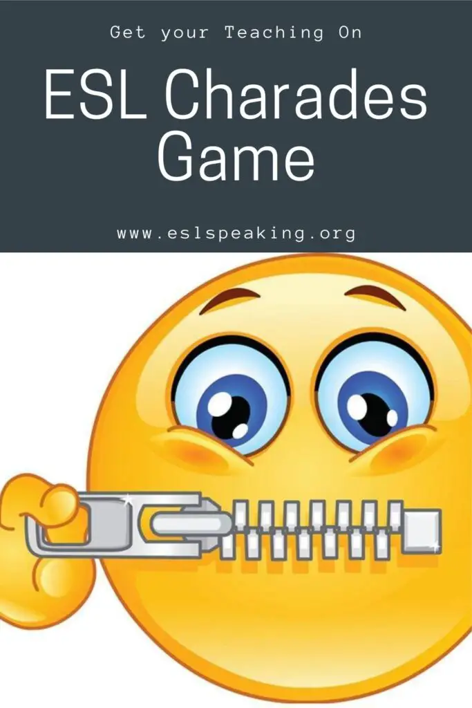 Esl Charades Game For Kids Or Adults English Vocabulary Review Idea