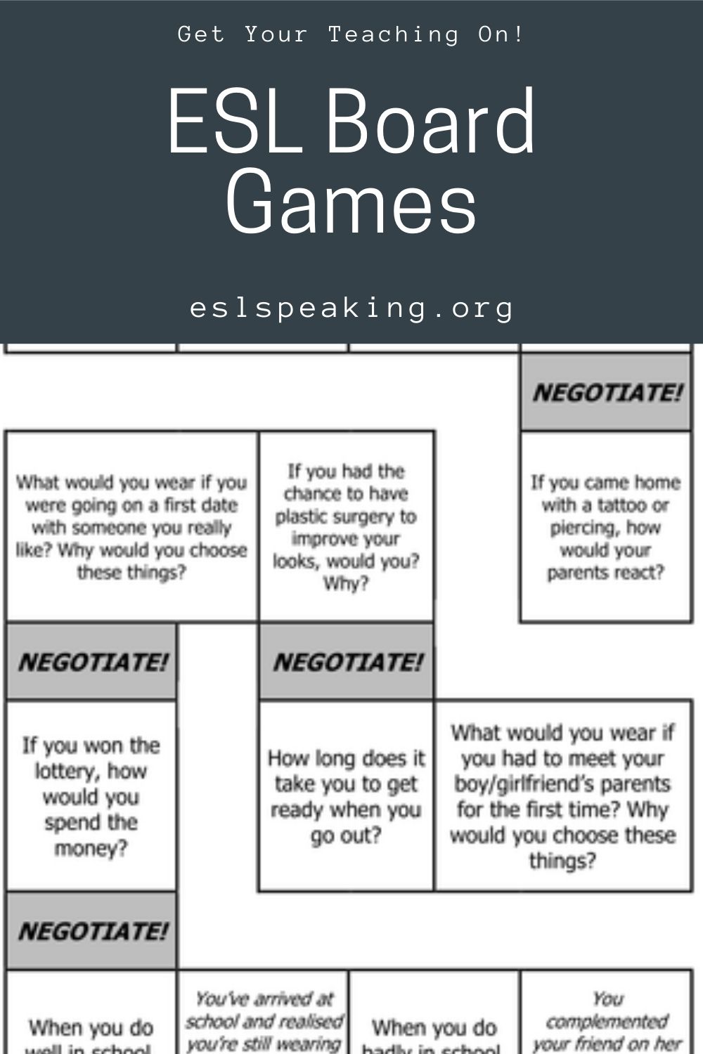 ESL Board Games How to Make Conversation Board Game