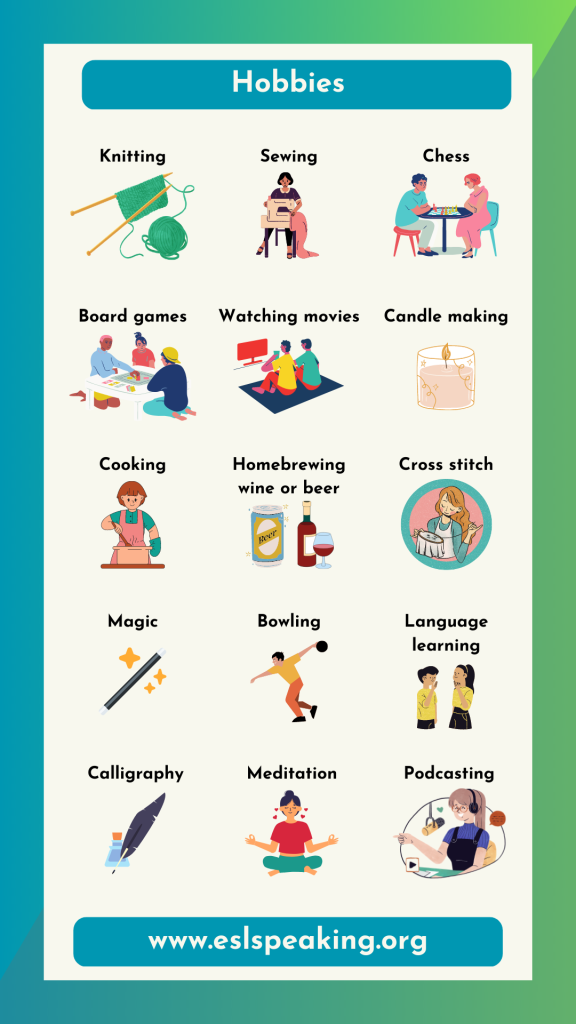 names of hobbies in English
