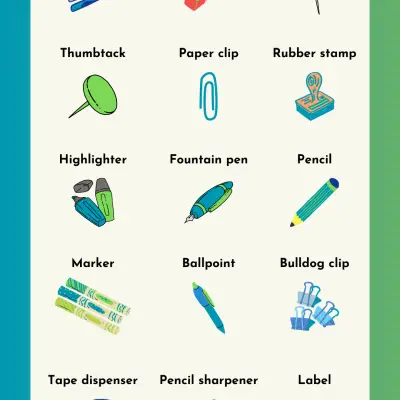 List of Office Supplies in English (With Pictures) | Office Stationery