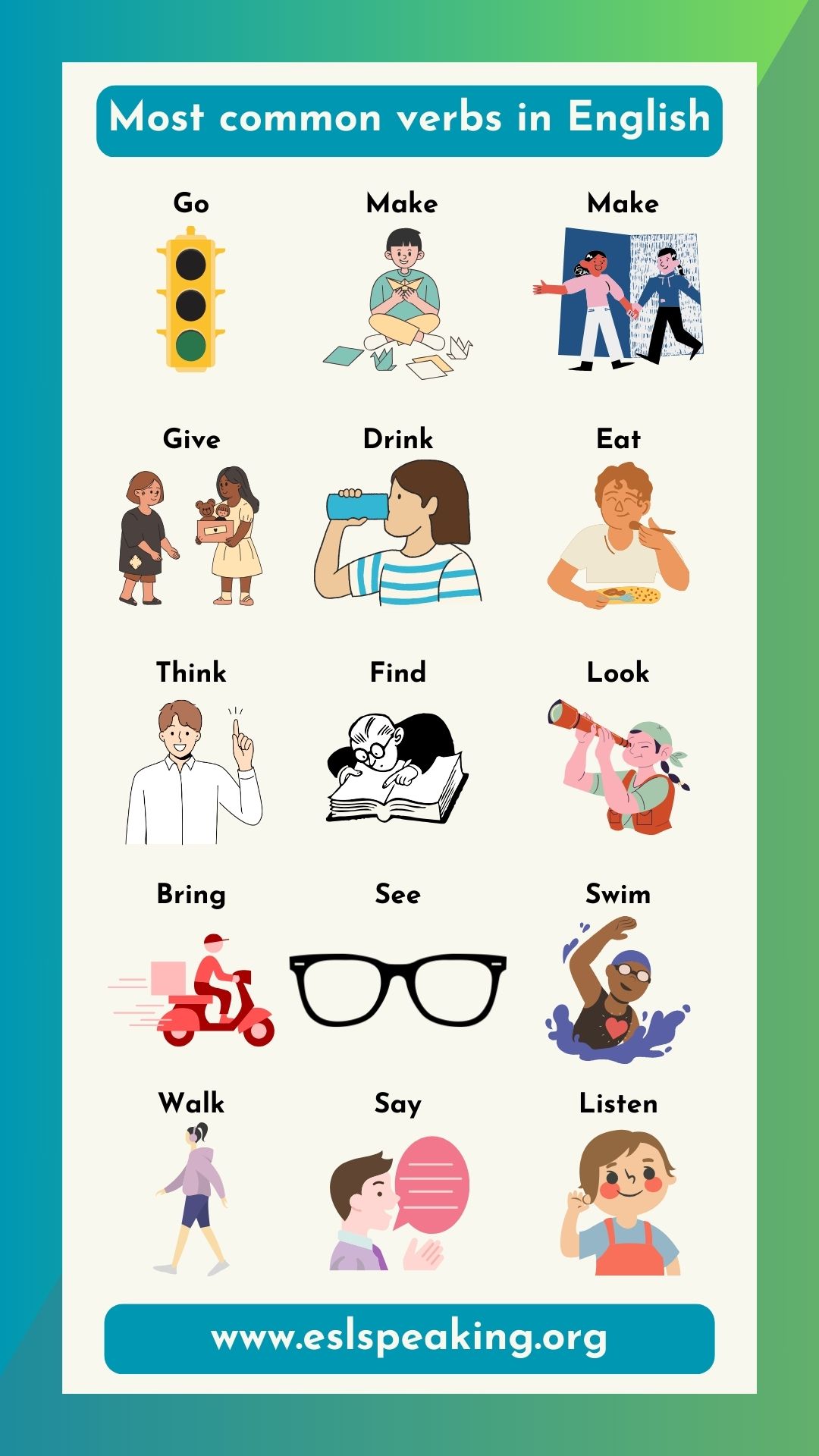 action verb list for kids
