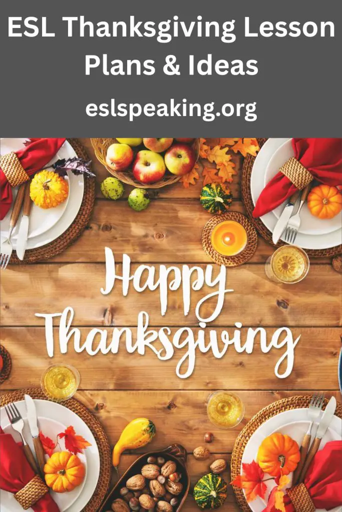esl thanksgiving lesson plans