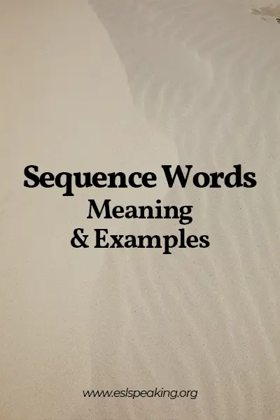 sequence words in english