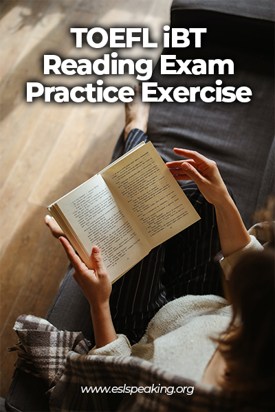 toefl ibt reading exam practice exercise