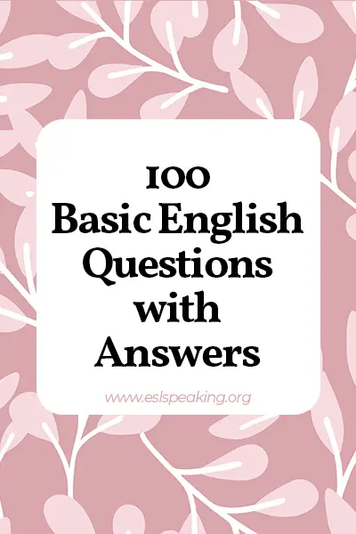 basic english questions with answers
