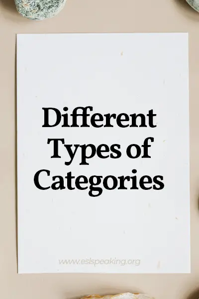 different types of categories