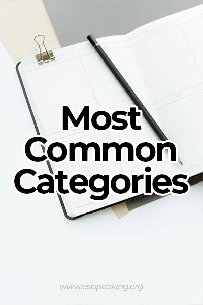 most common categories in english
